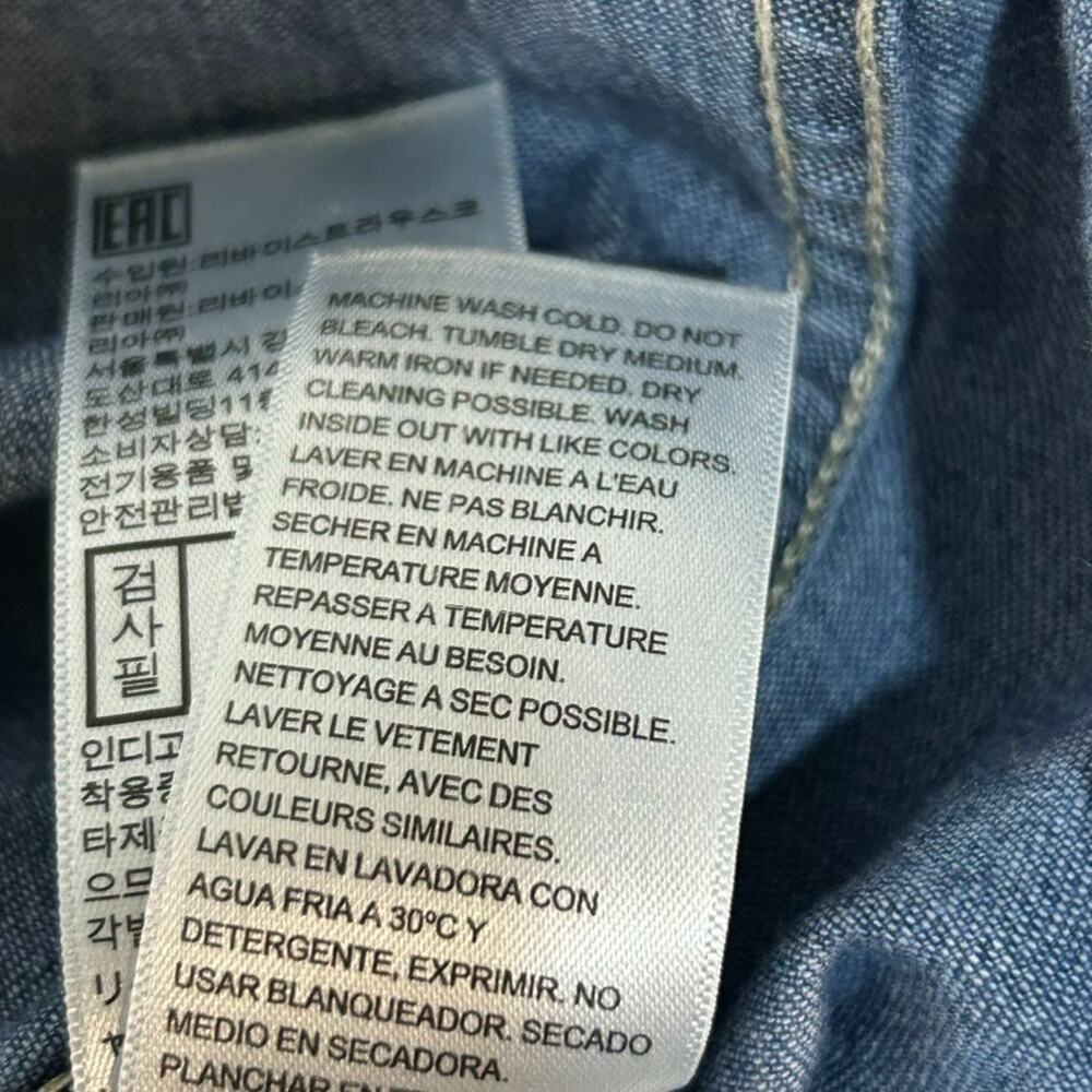 Levis Womens Snap Front Denim Ellie Shirt Dress Size 2X Western Country Y2K‎ 90s - Picture 5 of 8